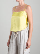 Georgia Top in Vintage Satin - Lemon