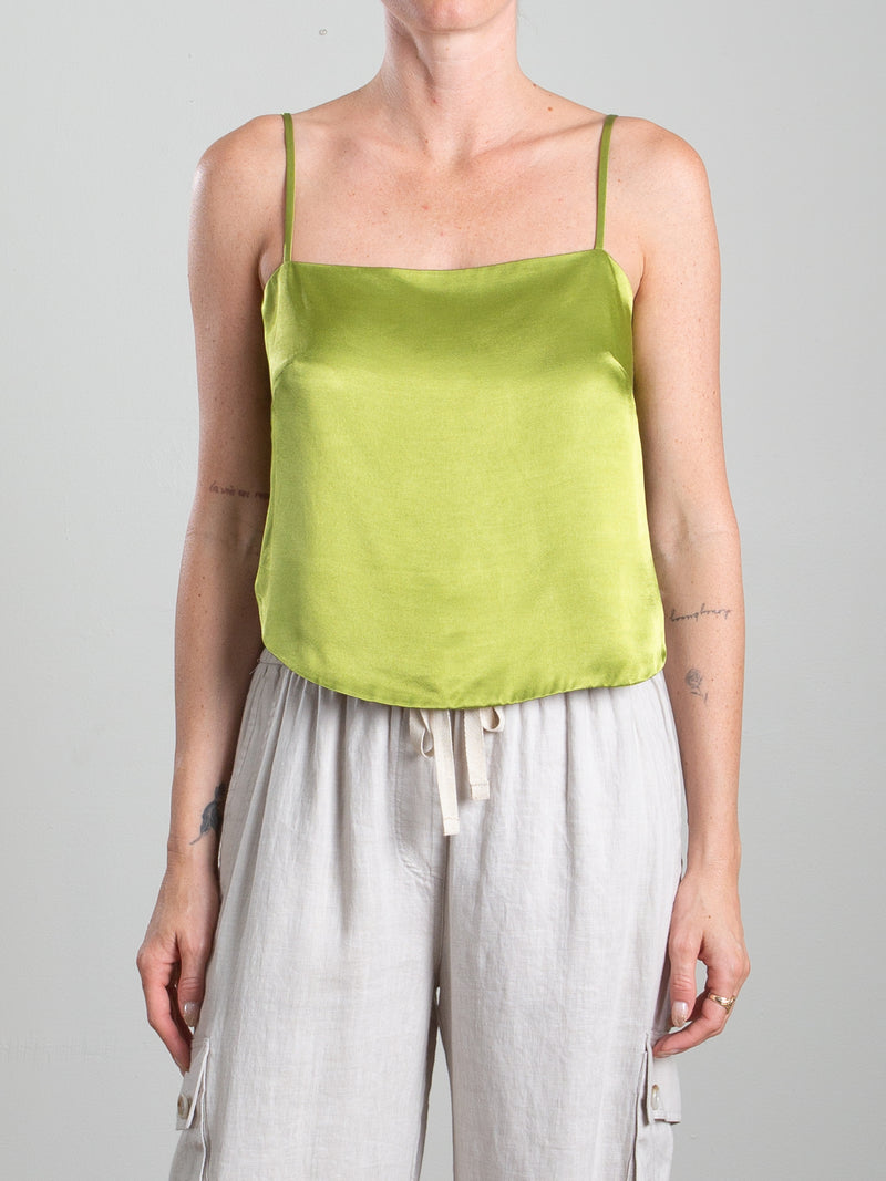 Georgia Top in Vintage Satin - Lime