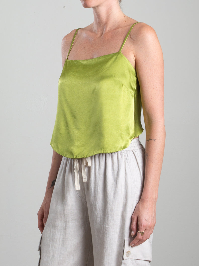 Georgia Top in Vintage Satin - Lime