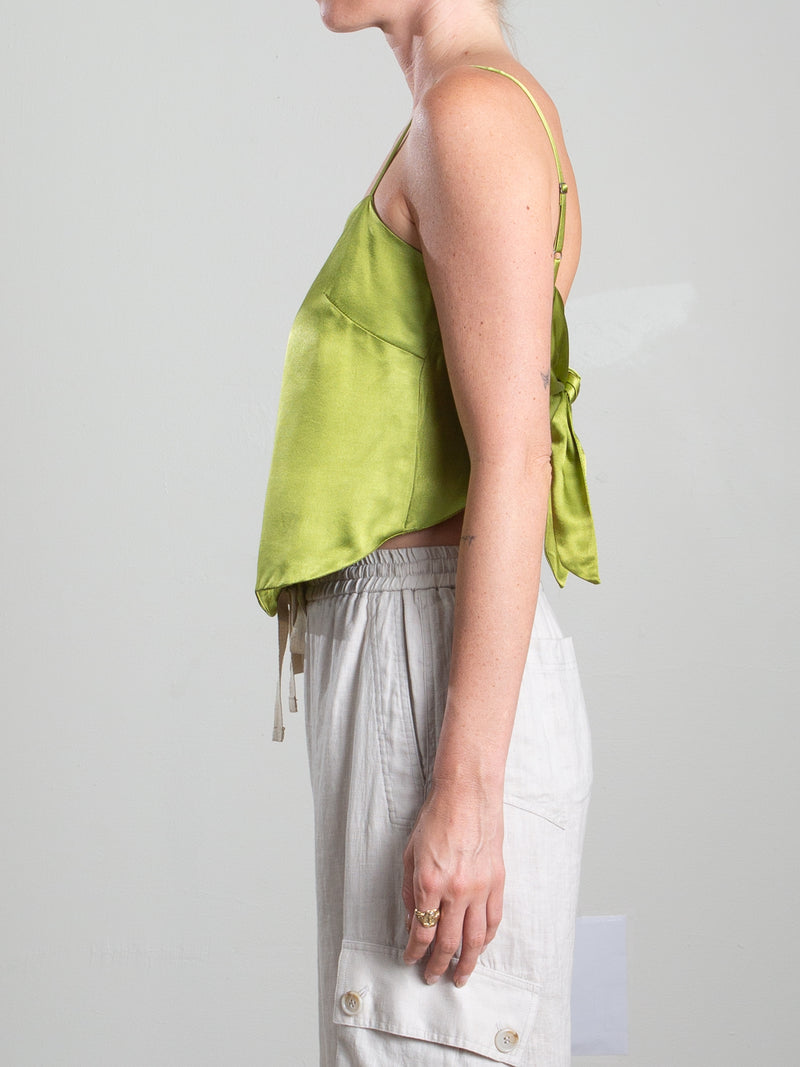 Georgia Top in Vintage Satin - Lime