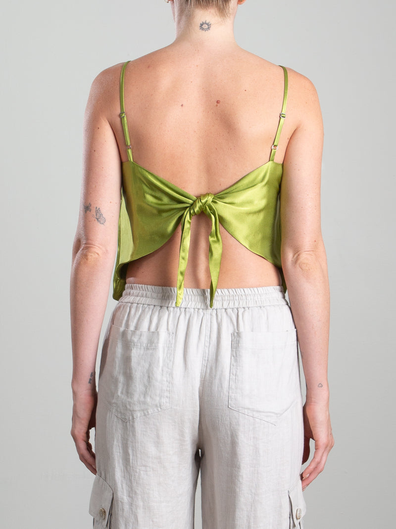 Georgia Top in Vintage Satin - Lime