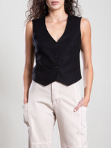 Ivy Vest in Marfa Twill - Black