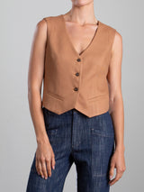 Ivy Vest in Marfa Twill - Hazelnut