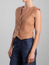 Ivy Vest in Marfa Twill - Hazelnut