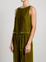 Sylvie Tank in Velvet - Chartreuse
