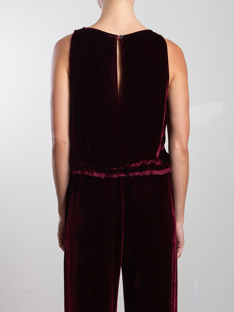 Sylvie Tank in Velvet - Oxblood