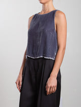 Sylvie Tank in Velvet - Pewter