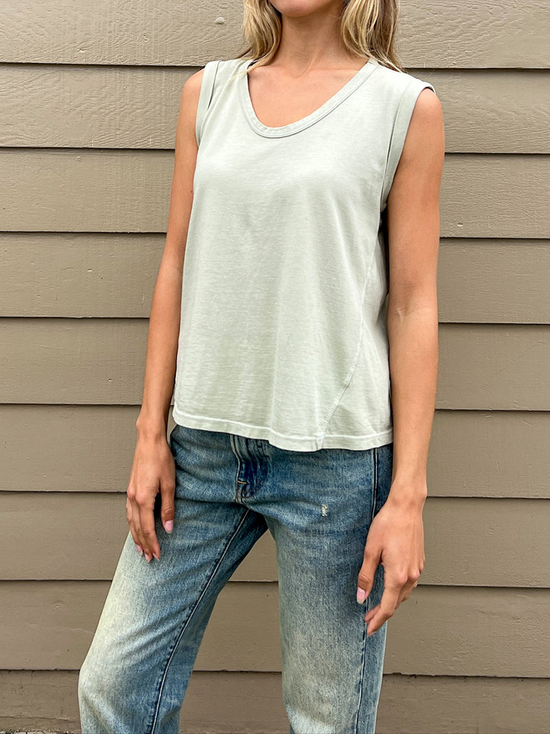 Florence Tank in Lightweight Jersey - Matcha