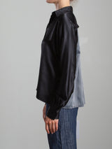 Byron Shirt in Vintage Satin - Black