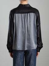 Byron Shirt in Vintage Satin - Black