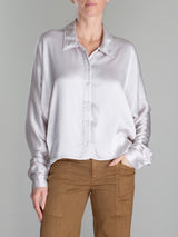 Byron Shirt in Vintage Satin - Parchment