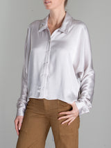 Byron Shirt in Vintage Satin - Parchment