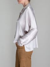 Byron Shirt in Vintage Satin - Parchment