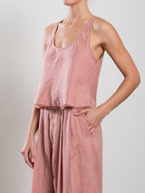 Maggie Tank in French Linen - Rosette