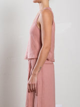 Maggie Tank in French Linen - Rosette