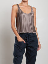 Maggie Tank in Vintage Satin - Truffle