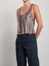 Maggie Tank in Vintage Satin - Truffle