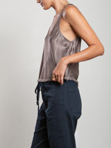 Maggie Tank in Vintage Satin - Truffle