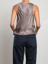 Maggie Tank in Vintage Satin - Truffle