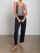 Maggie Tank in Vintage Satin - Truffle