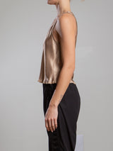 Maggie Tank in Vintage Satin - Buff