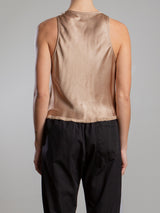Maggie Tank in Vintage Satin - Buff