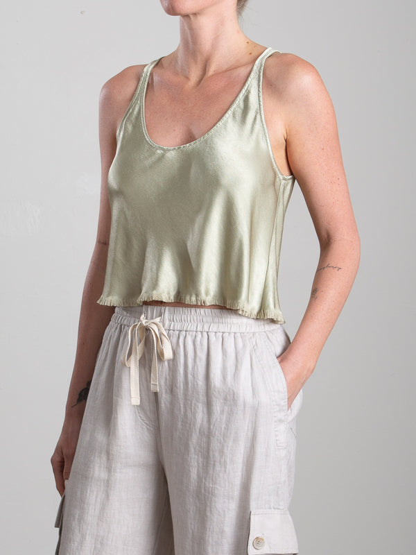 Maggie Tank in Vintage Satin - Celadon