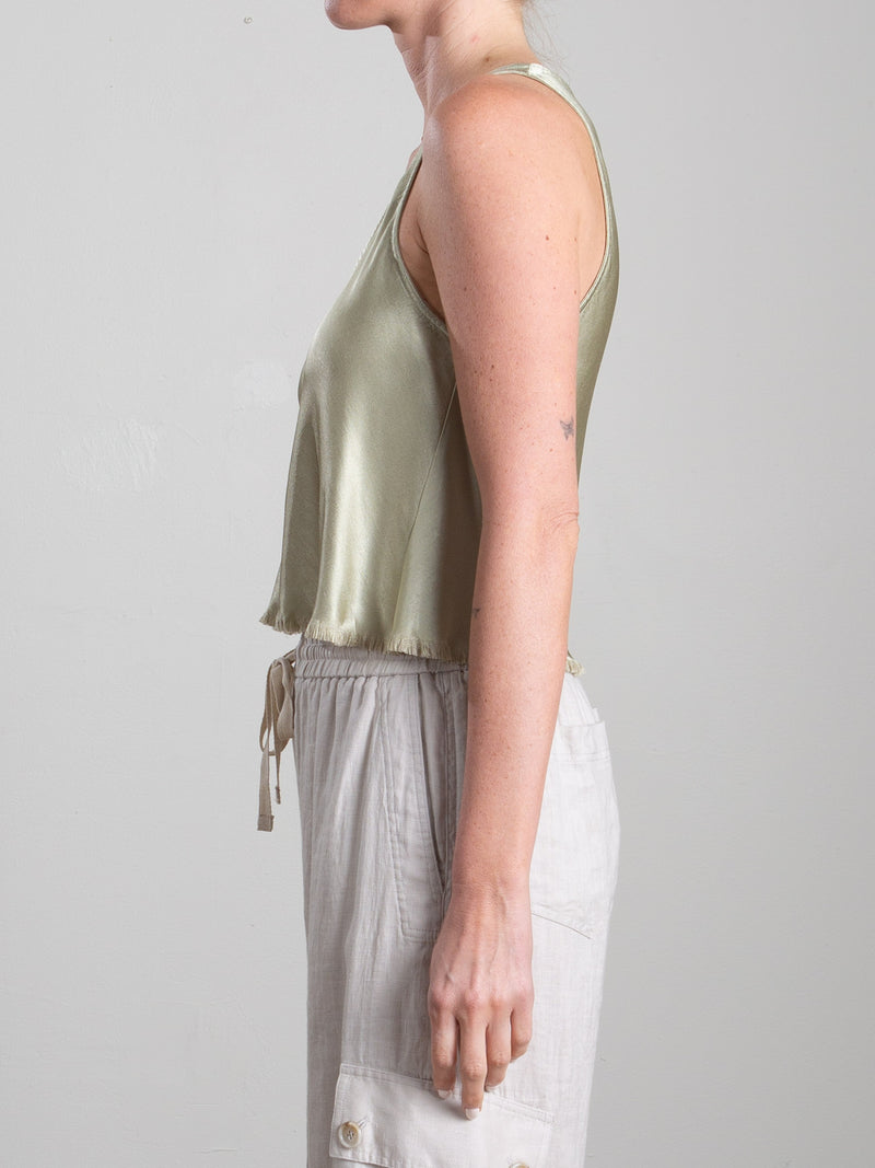 Maggie Tank in Vintage Satin - Celadon