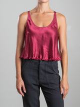 Maggie Tank in Vintage Satin - Currant