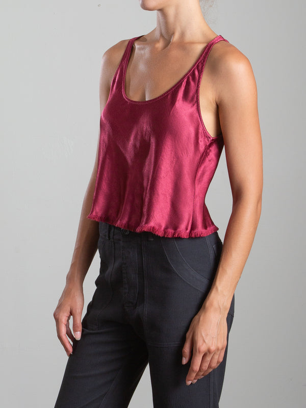 Maggie Tank in Vintage Satin - Currant