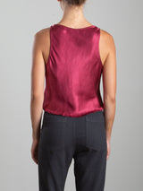 Maggie Tank in Vintage Satin - Currant