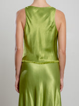 Maggie Tank in Vintage Satin - Lime