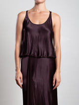 Maggie Tank in Vintage Satin - Raisin