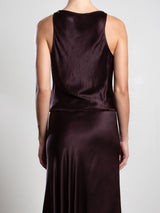 Maggie Tank in Vintage Satin - Raisin