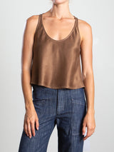 Alicia Tank in Heirloom Satin - Bronze