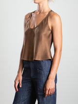 Alicia Tank in Heirloom Satin - Bronze