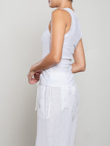Joan Tank in Lightweight Rib - White