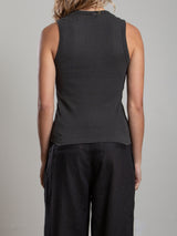 Joan Tank in Lightweight Rib - Vintage Black