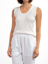 Joan Tank in Wide Rib - White