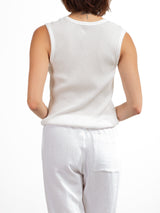 Joan Tank in Wide Rib - White