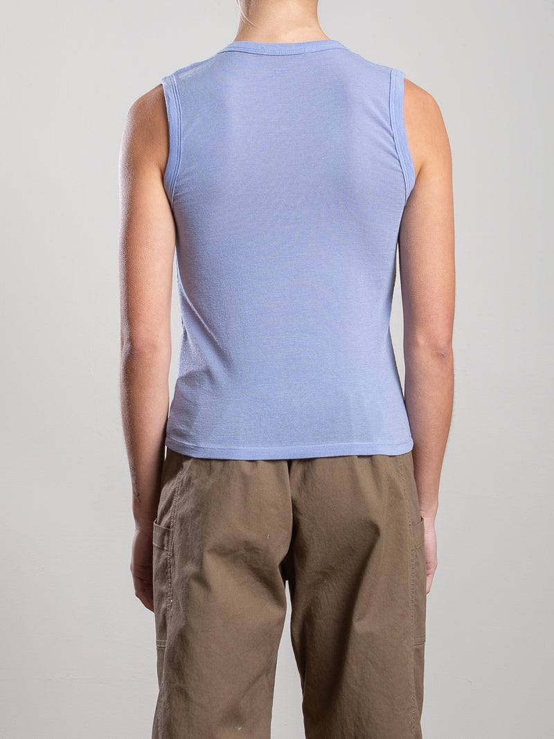 Joan Tank in Cashmere Jersey - Blue Jay