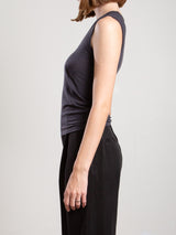 Joan Tank in Cashmere Jersey - Carbon