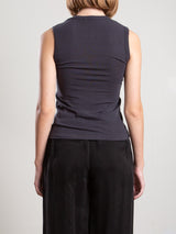 Joan Tank in Cashmere Jersey - Carbon