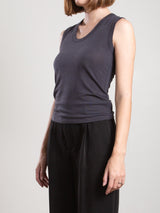 Joan Tank in Cashmere Jersey - Carbon