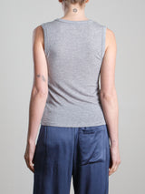 Joan Tank in Cashmere Jersey - Heather Grey