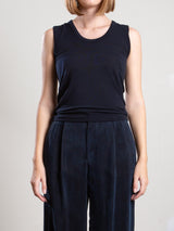 Joan Tank in Cashmere Jersey - Dark Navy