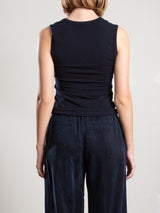 Joan Tank in Cashmere Jersey - Dark Navy