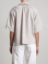 Halle Shirt in French Linen - Cement