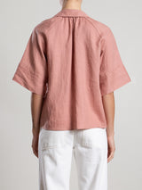 Halle Shirt in French Linen - Rosette