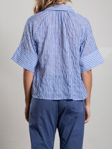 Halle Shirt in Marin Stripe - Blue